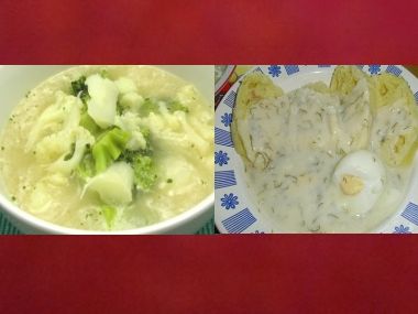 Oběd 4  Květáková polévka a koprovka