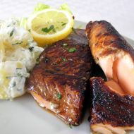 Filety z lososa a smetanové brambory recept