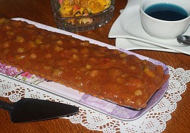 Ořechový koláč s rebarborou recept