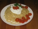 Špagety s ricottou a cherry rajčátky recept