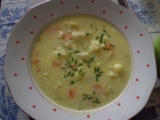 Květákovo-pórková polévka s nivou recept