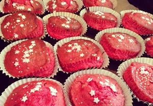 Růžové vanilkové muffinky