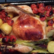 Pečené kuře s čerstvou zeleninou recept