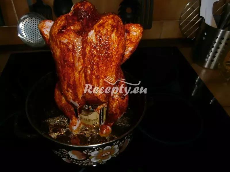 Kuře pečené na pivní plechovce recept  drůbeží maso