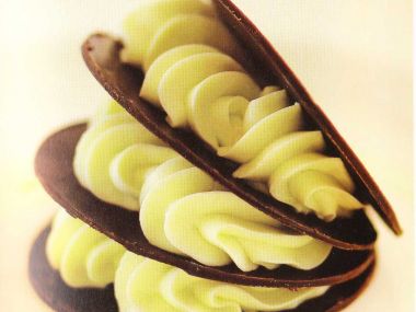 Čokoládové vějířky s mátovým moussem