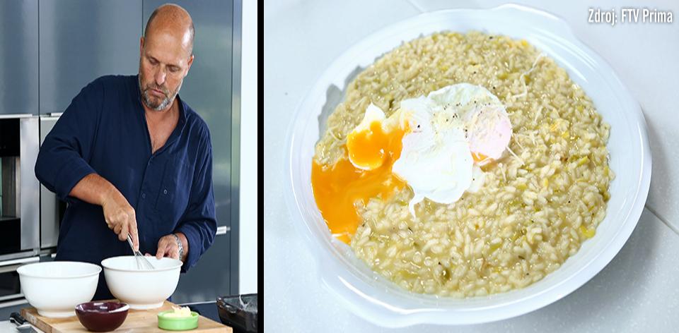 Pórkové rizoto s pošírovaným vejcem podle Zdeňka Pohlreicha