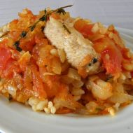Rajčatová rýže s krůtím masem recept