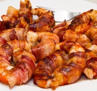 Grilované krevety ve slanině