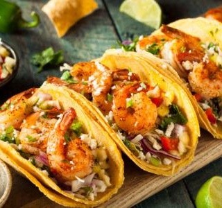 Krevety v pivním těstíčku v Tacos