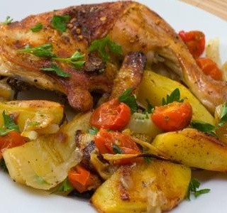 Pečené kuře se zeleninou