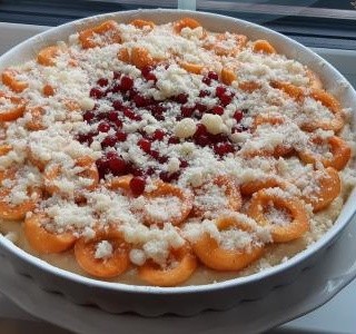 Rybízovo-meruňkový letní koláč